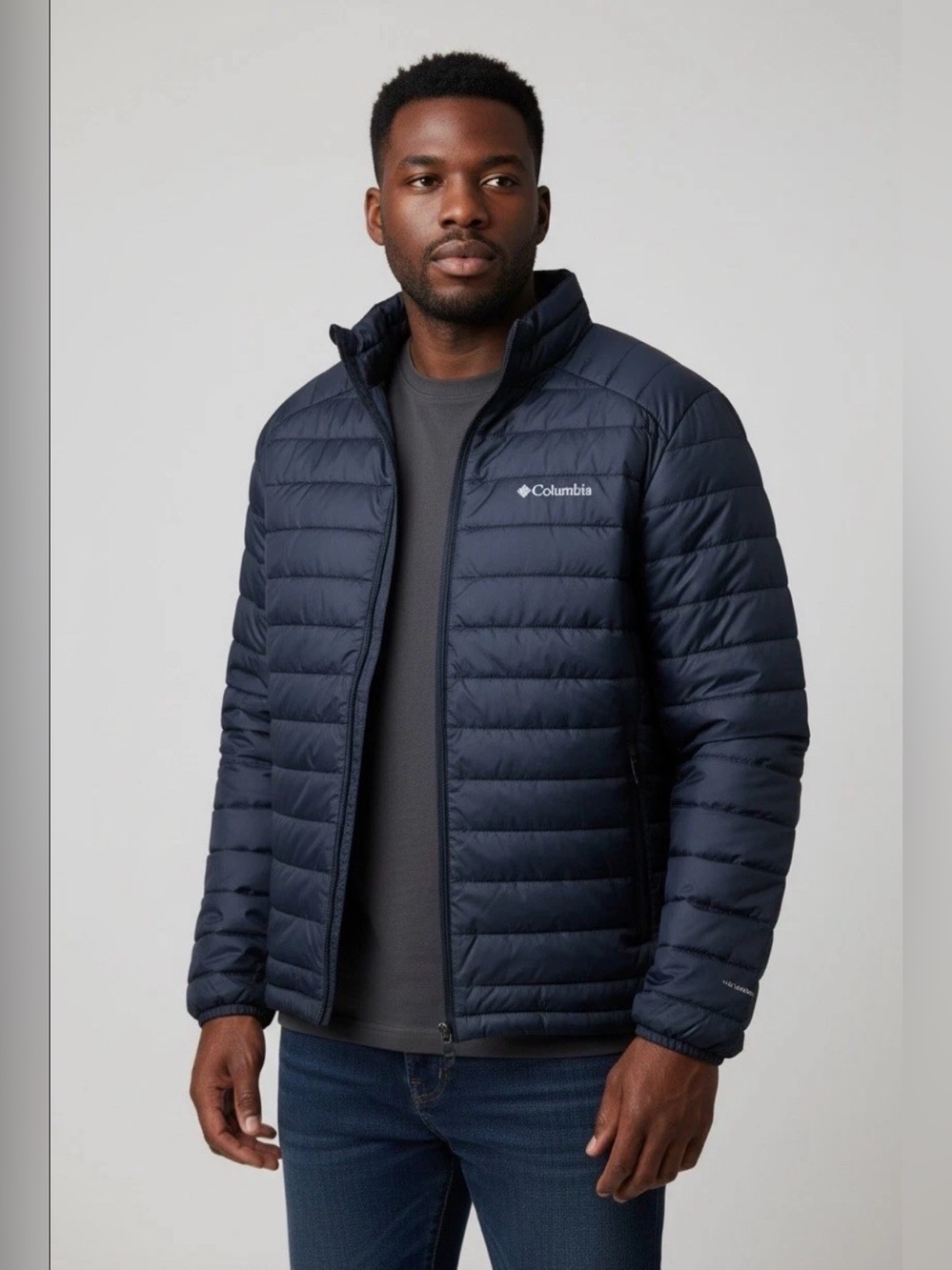 Columbia White Out Men’s XXL Jacket with Omni-Heat Thermal Reflective Lining Blu